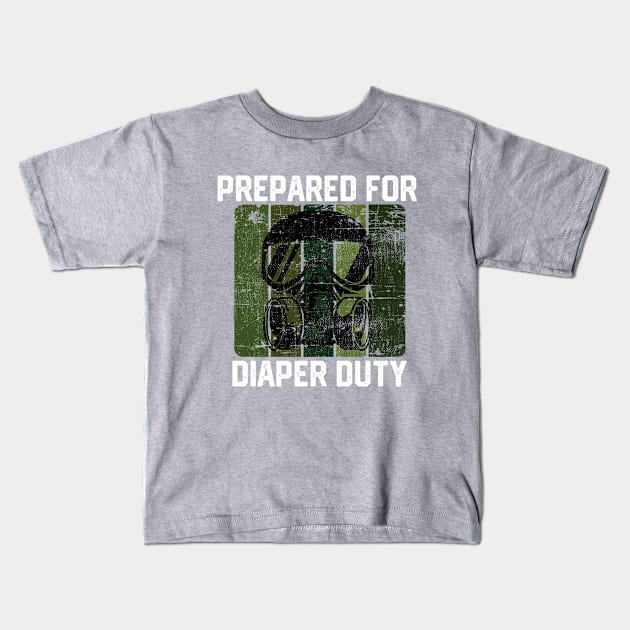 Prepared for Diaper Duty - Humorous Baby Diaper Changing Parenting Jokes Gift Idea Kids T-Shirt by KAVA-X